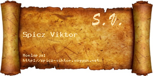 Spicz Viktor névjegykártya